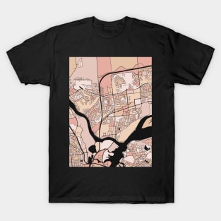 Gatineau Map Pattern in Soft Pink Pastels T-Shirt